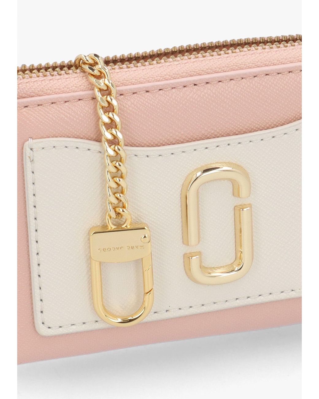 Marc Jacobs Pink The Utility Snapshot Top Zip Rose Multi Leather Wallet