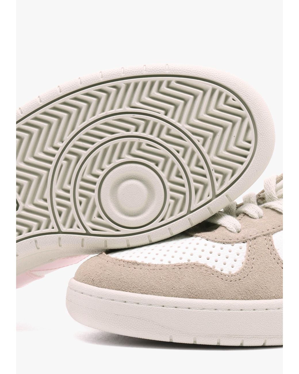 Veja Pink V-10 Chromefree Leather Extra White Petale Sahara Trainers