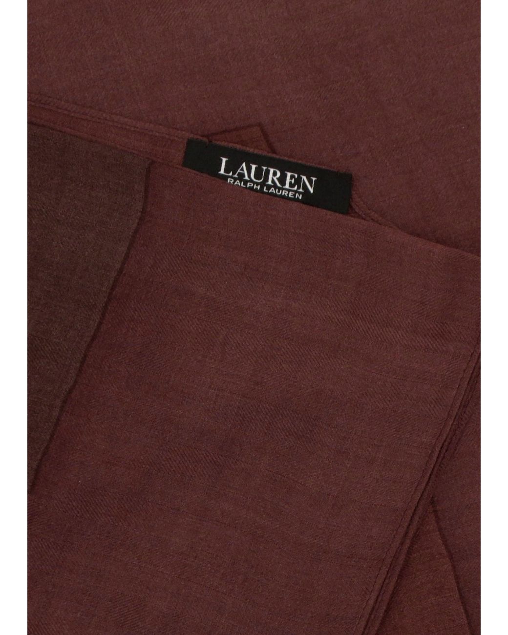 Ralph Lauren Purple Logo Jacquard Wool-Silk Burgundy Square Scarf