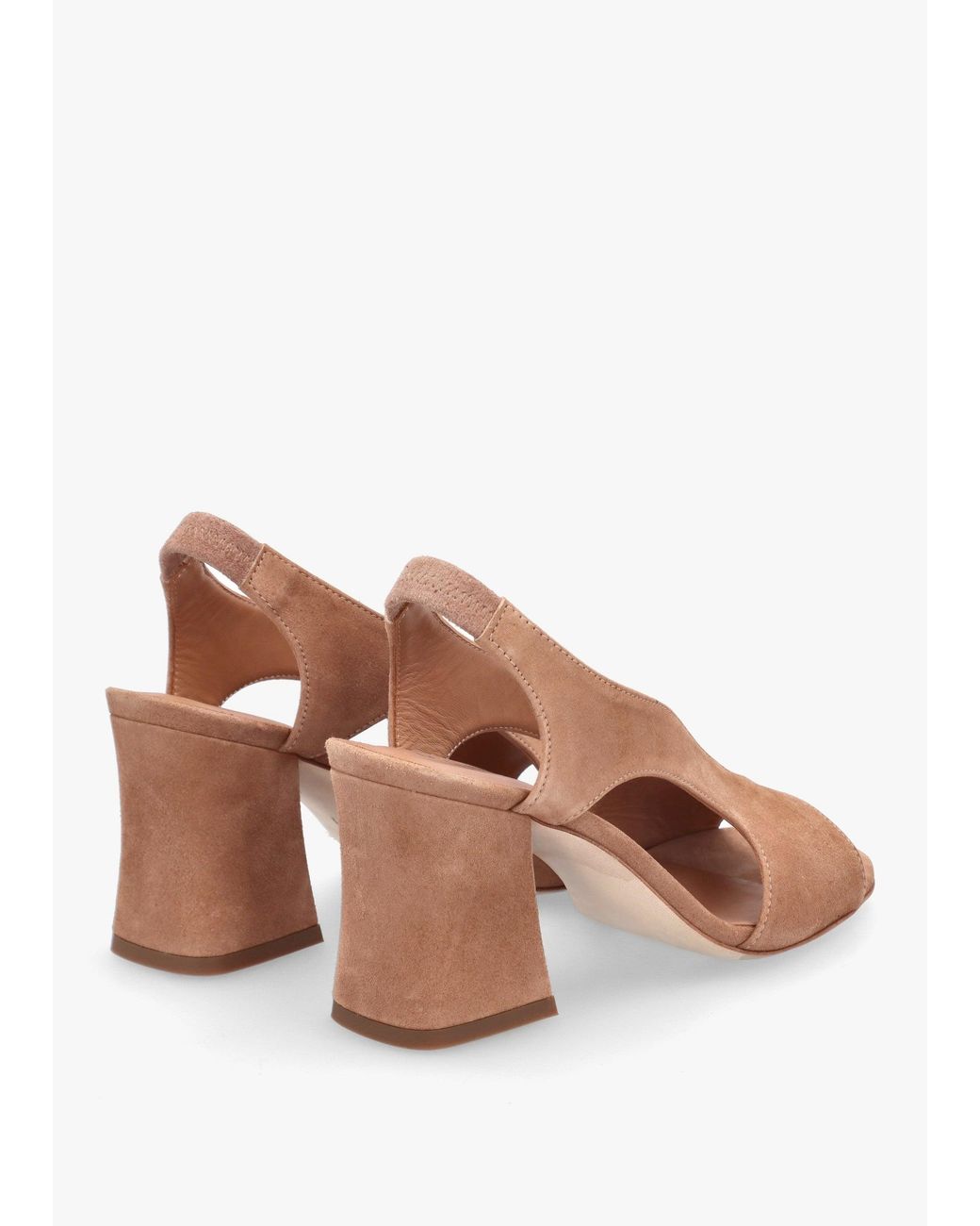 Daniel Multicolor Scoop Tan Suede Cut Away Shaped Heel Sandals