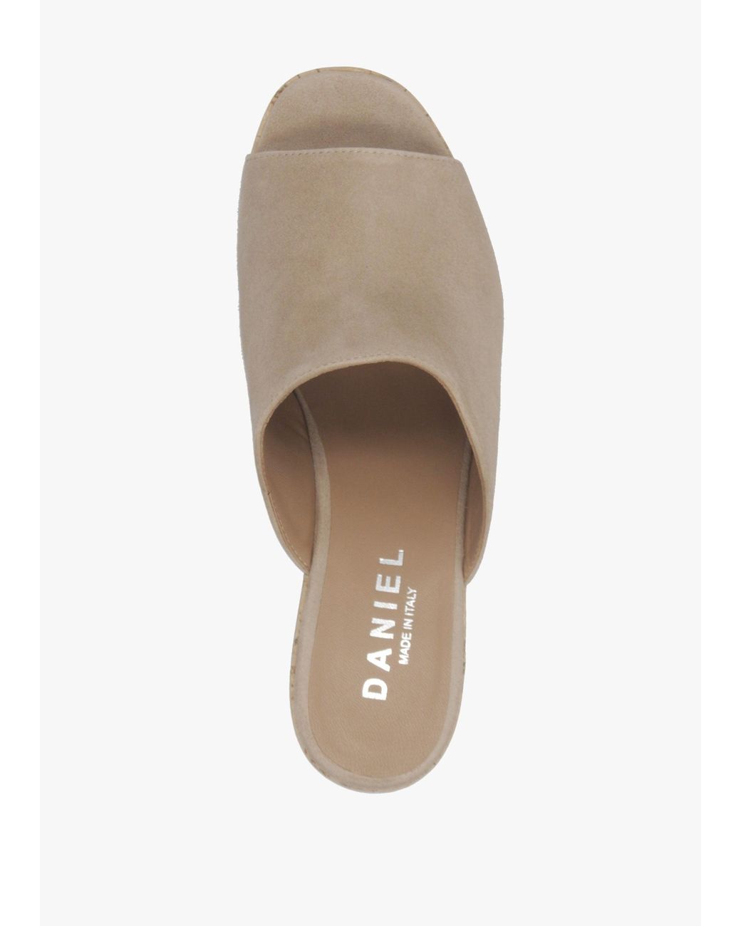 Daniel Natural Silken Cork Platform Heeled Mules