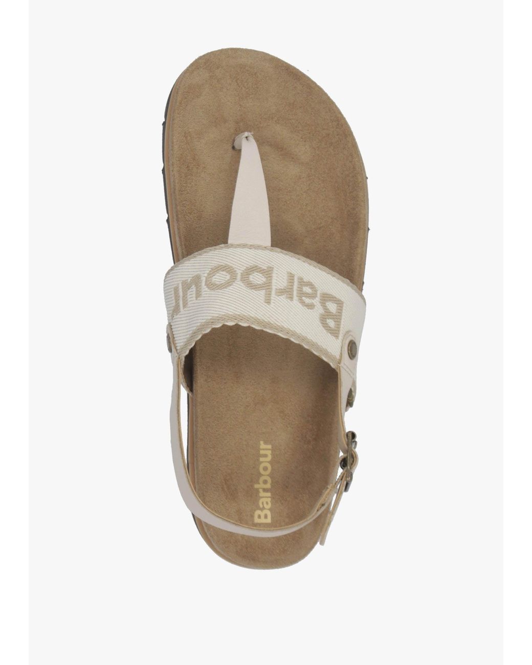 Barbour White Lumley Toe Post Sandals