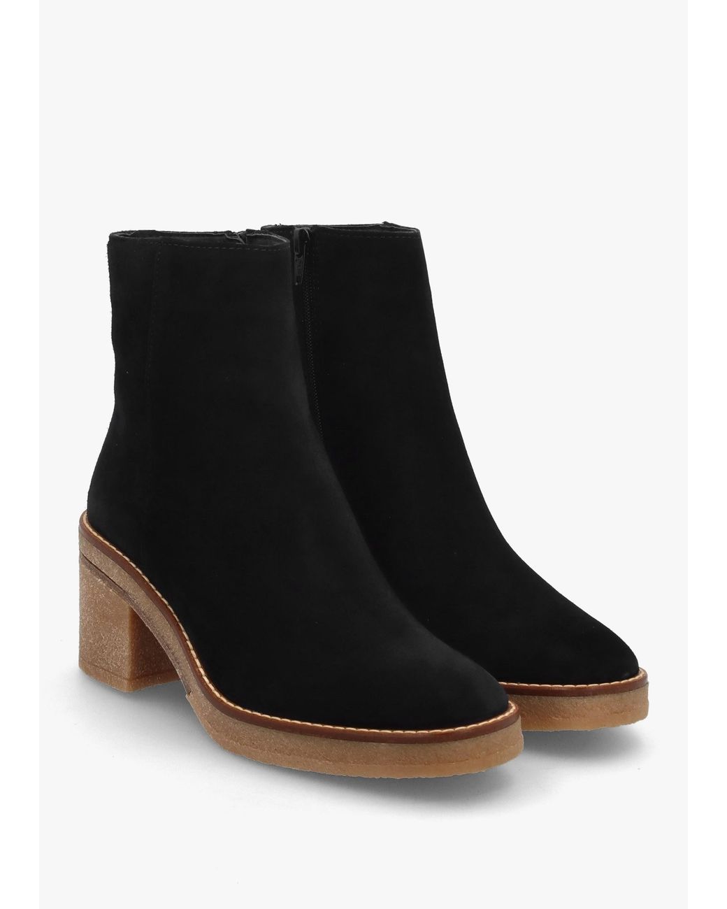 Alpe Black Airy Block Heel Ankle Boots