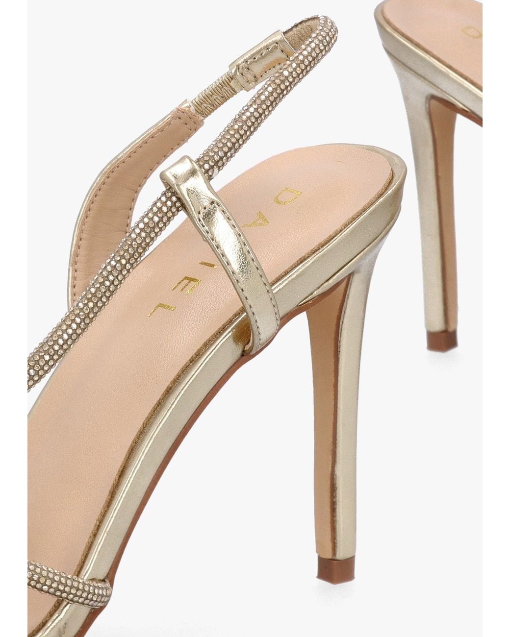 Daniel White Ichelly Metallic Diamante Strap High Heel Sandals