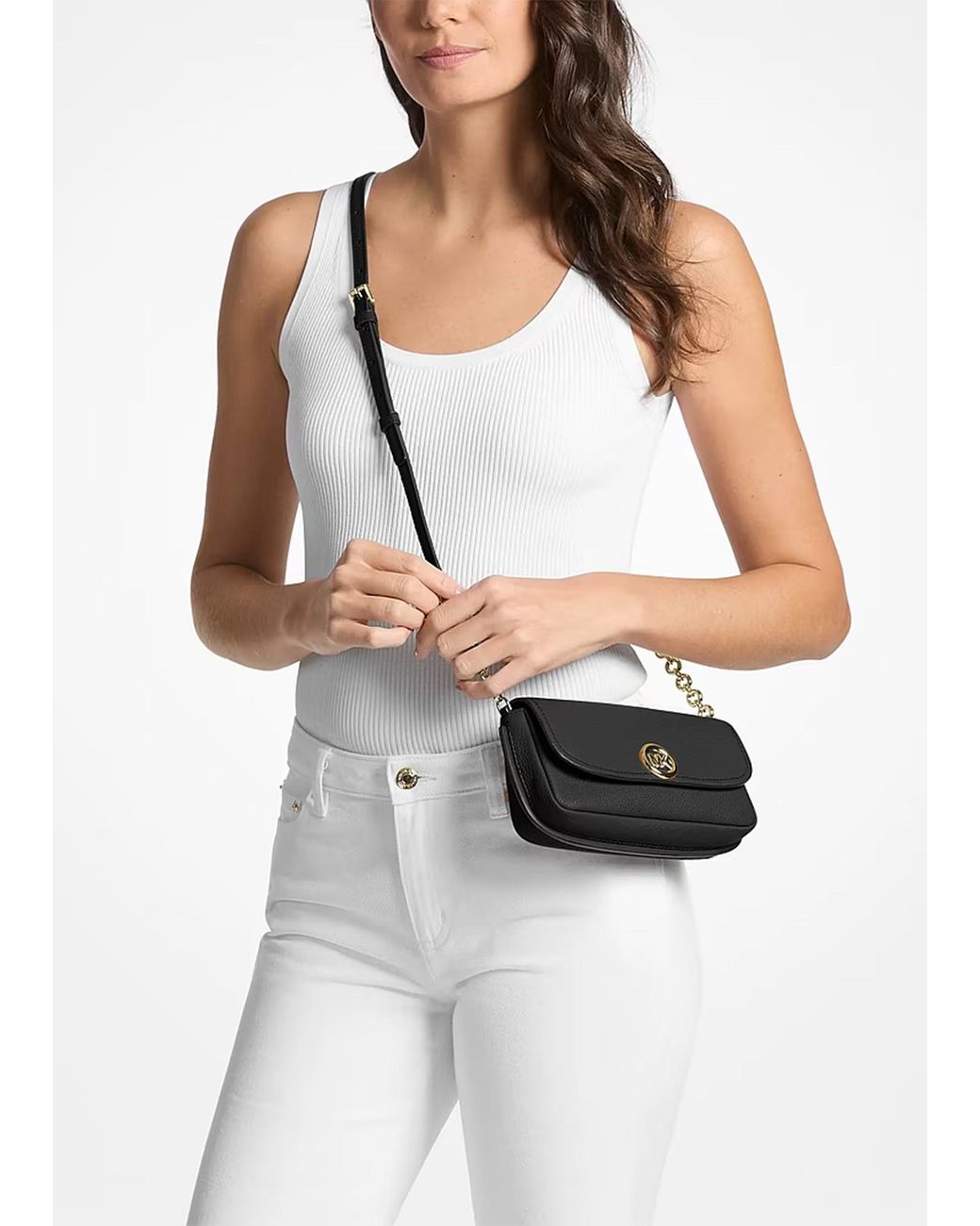 Michael Kors Black Nolita Small Pebbled Leather Cross-Body Bag