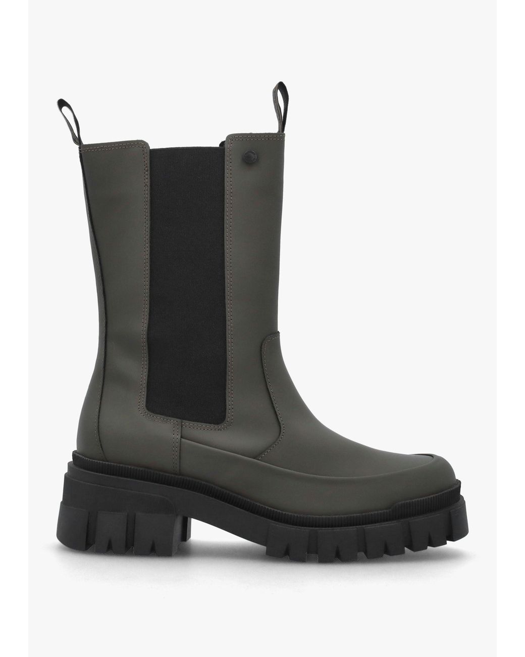 Barbour Black Sidneigh Rubberized Leather Chelsea Boots