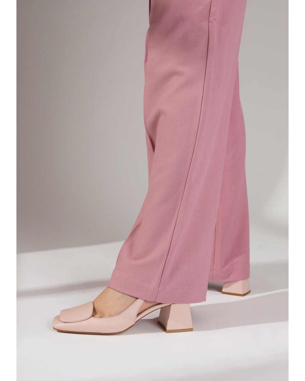 Daniel Pink Nessie Nude Leather Block Heel Sling Backs
