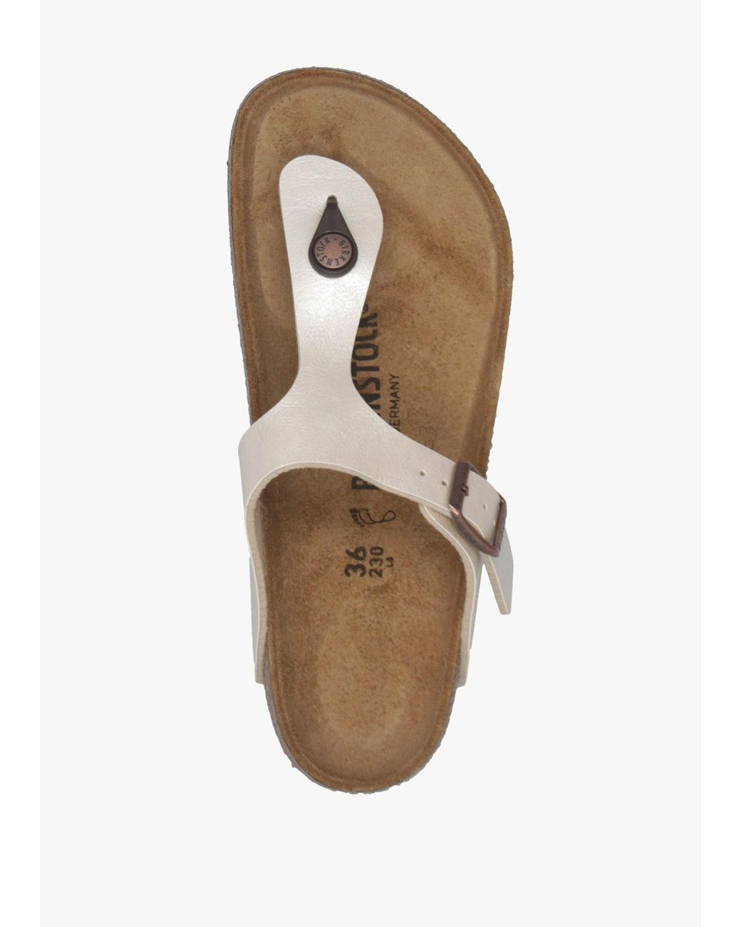 Birkenstock White Gizeh Birko-Flor Graceful Pearl Sandals
