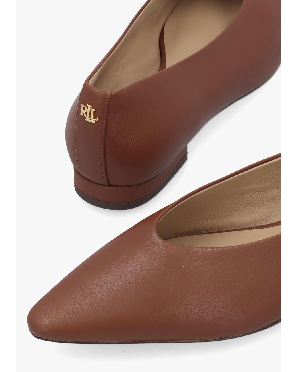 Ralph Lauren Brown Audri Lauren Ballerina Pumps