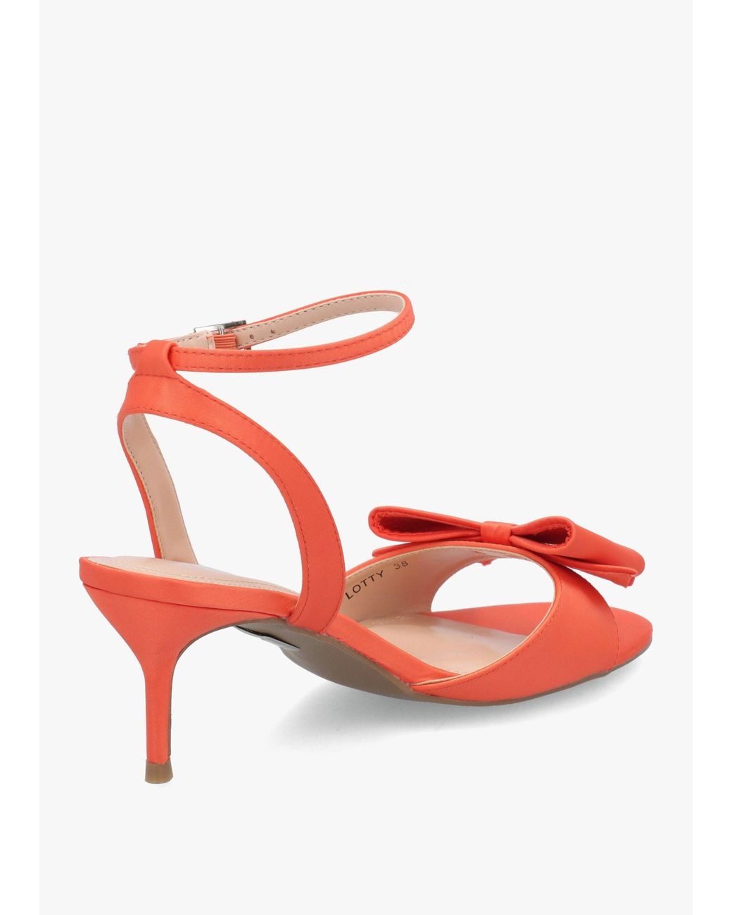 Moda In Pelle Red Lotty Satin Bow Low Heel Sandals