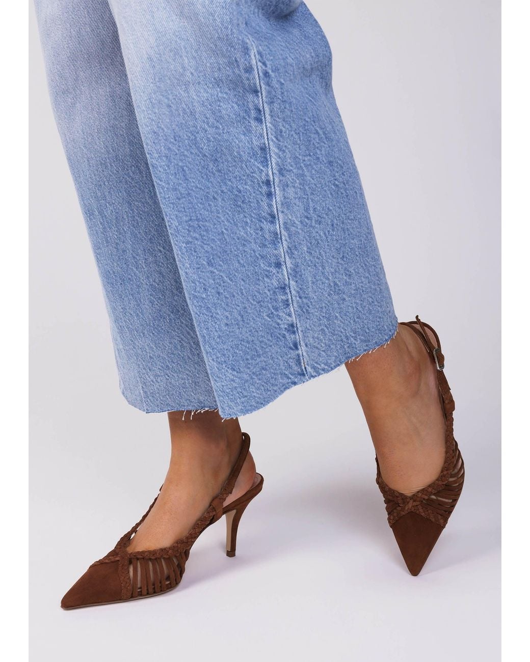 Daniel Multicolor Nuri Plaited Cage Heel Sling Backs