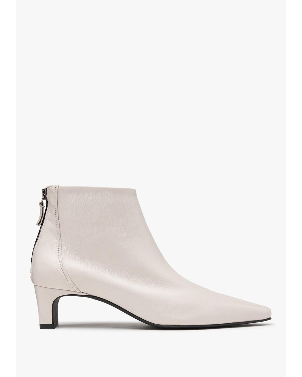 Daniel White Sedda Cream Leather Low Heel Ankle Boots