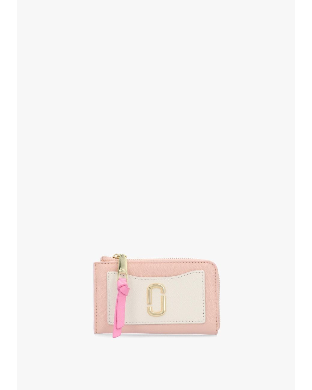 Marc Jacobs Pink The Utility Snapshot Top Zip Rose Multi Leather Wallet