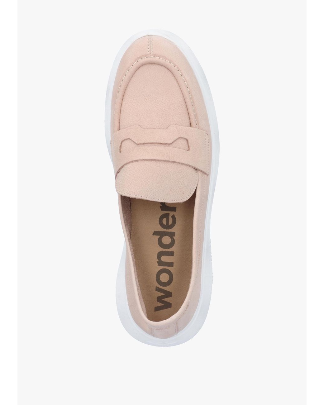 Wonders Pink Estela Nude Nubuck Leather Chunky Loafers