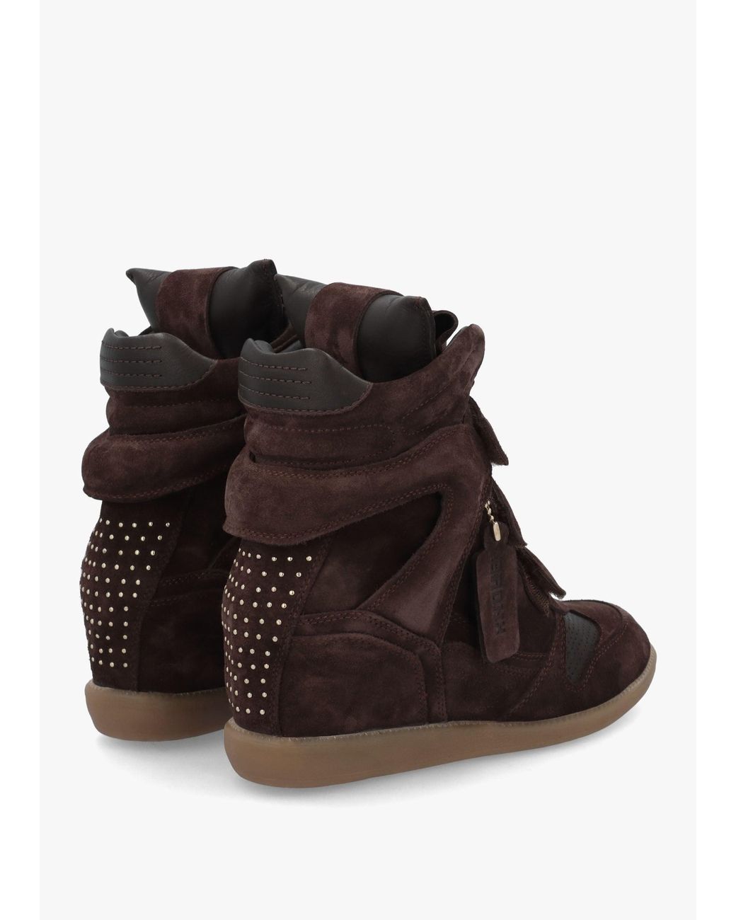 Bronx Brown Jae-Yy Coffee Bean Suede High Top Wedge Trainers
