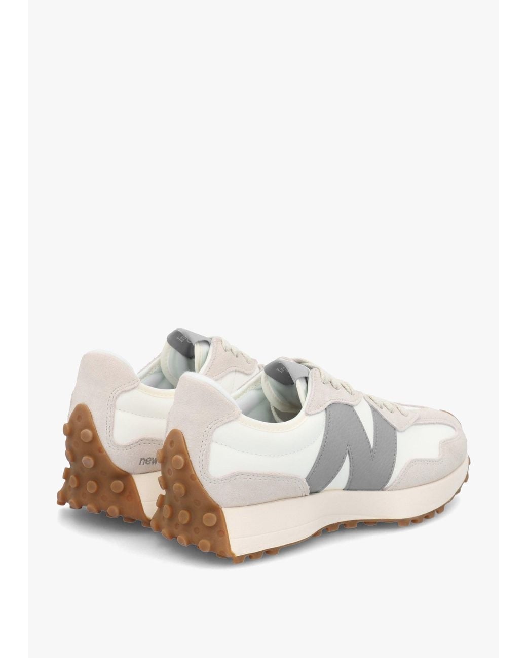 New Balance White 327 & Suede Trainers