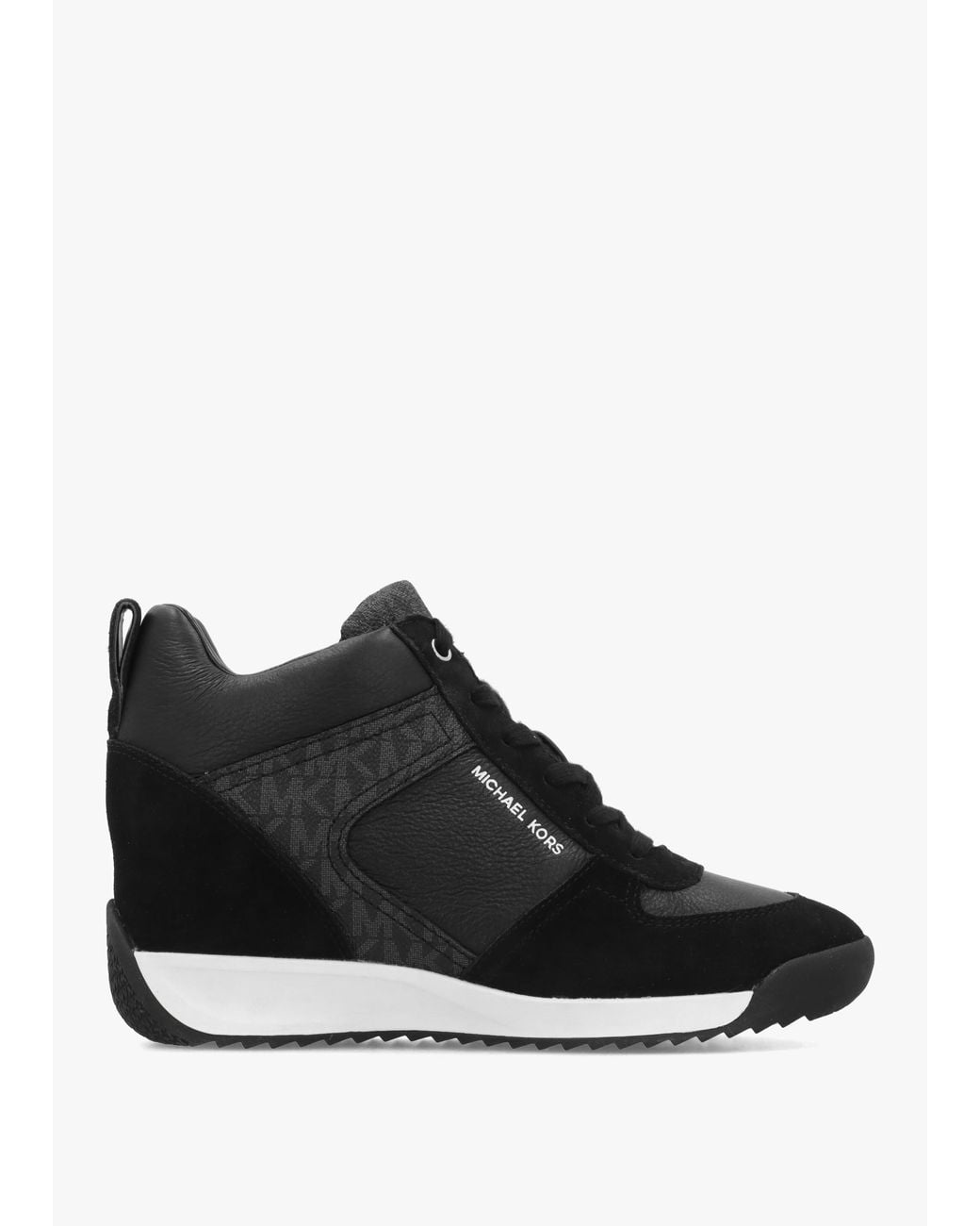 Michael Kors Black Nikko S2 & Suede Wedge Trainers