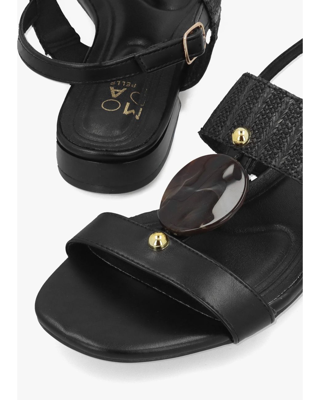 Moda In Pelle White Lexiia Two Bar Flat Sandals