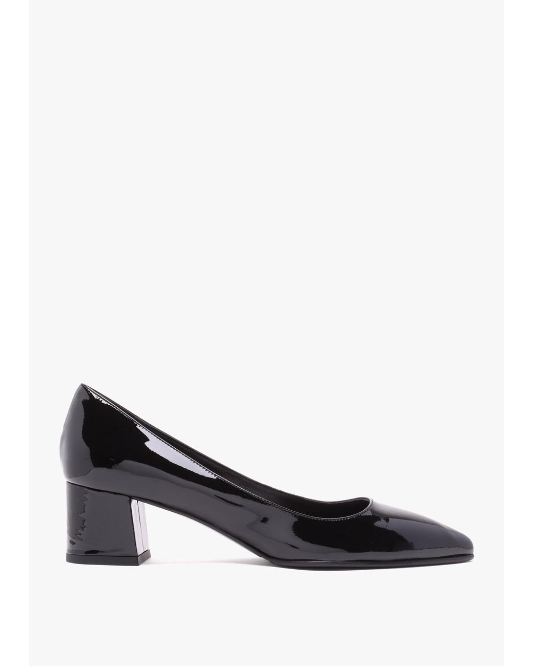 Black patent court shoes block heel 2025
