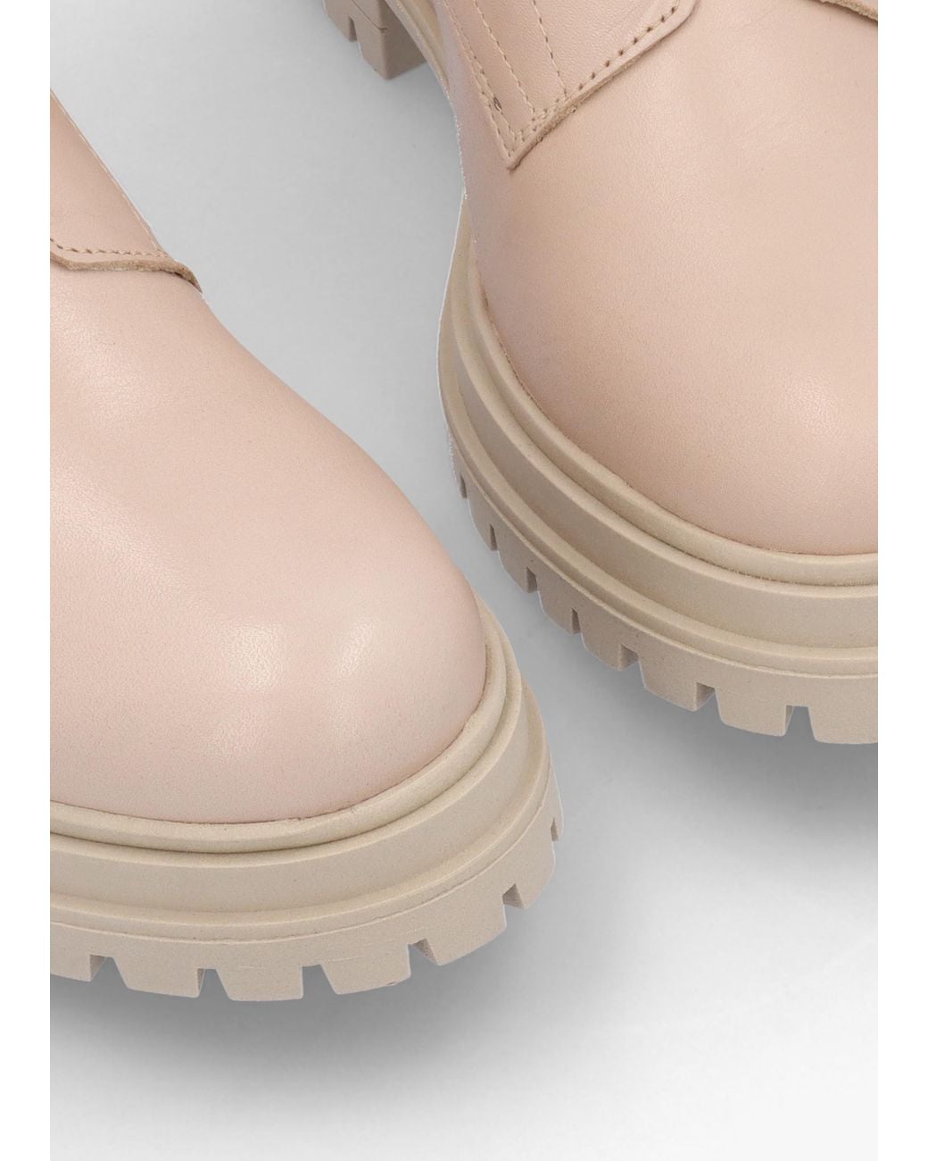 Daniel Natural Izippe Cream Leather Front Zip Ankle Boots