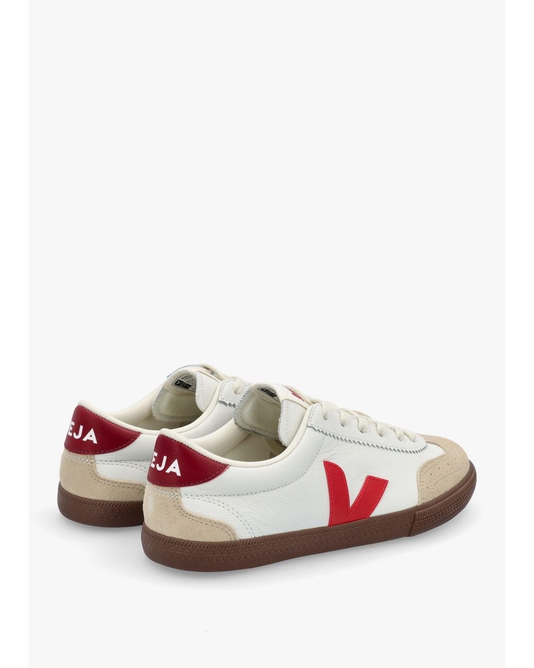 Veja White Volley O.T Leather Pekin Bark Trainers