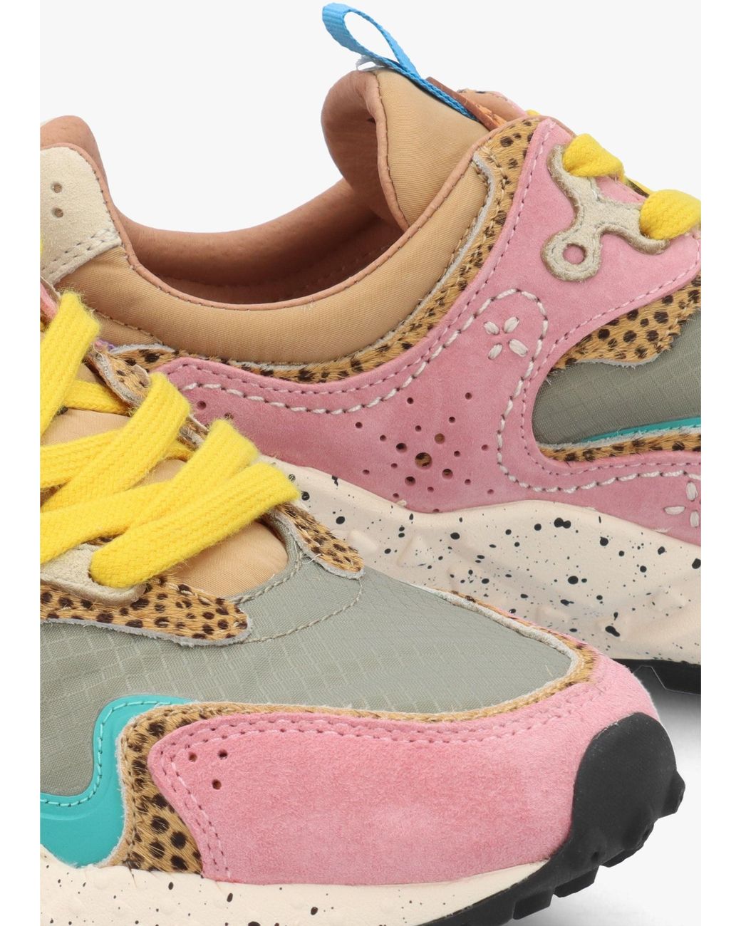 Flower Mountain White Rulis Rose Multi Suede Trainers