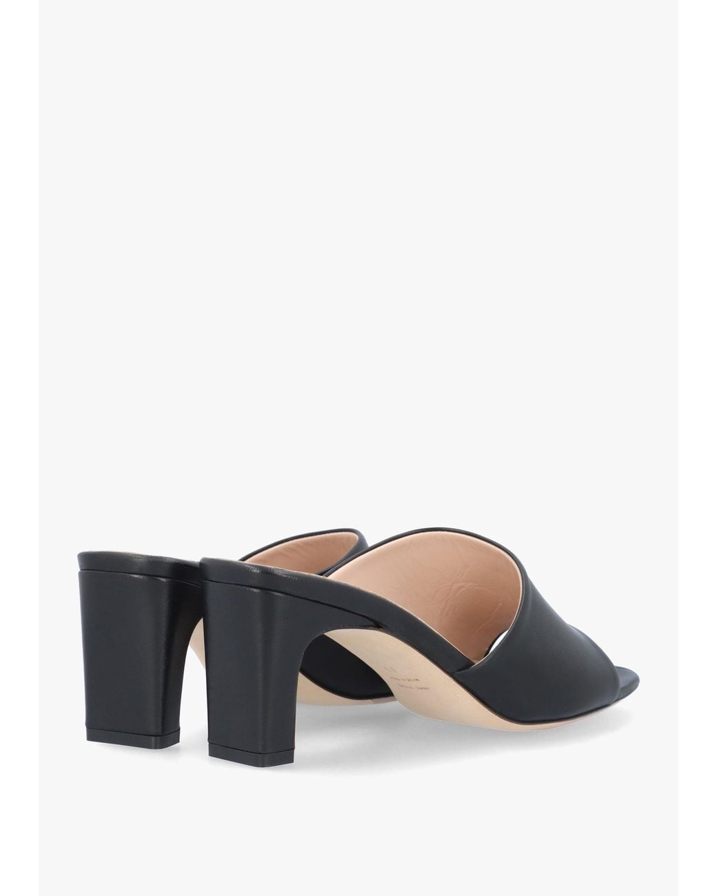 Evaluna White Asymmetric One Strap Heeled Mules