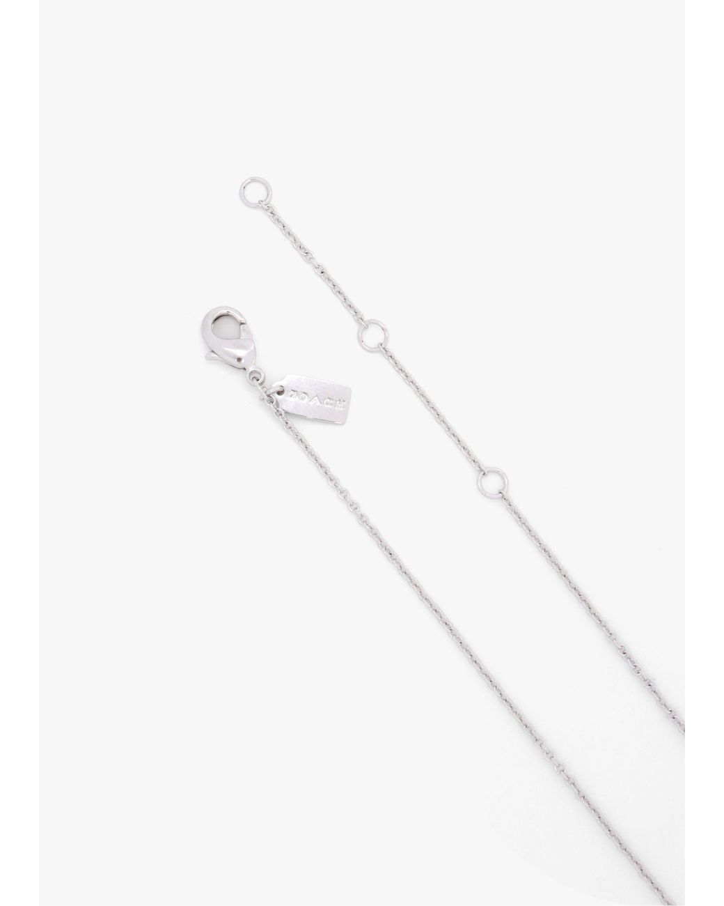COACH White C Logo Started Chain Necklace