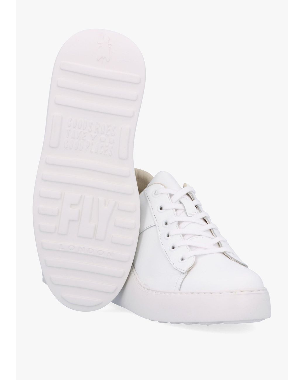 Fly London White Delf Ii Wedge Trainers