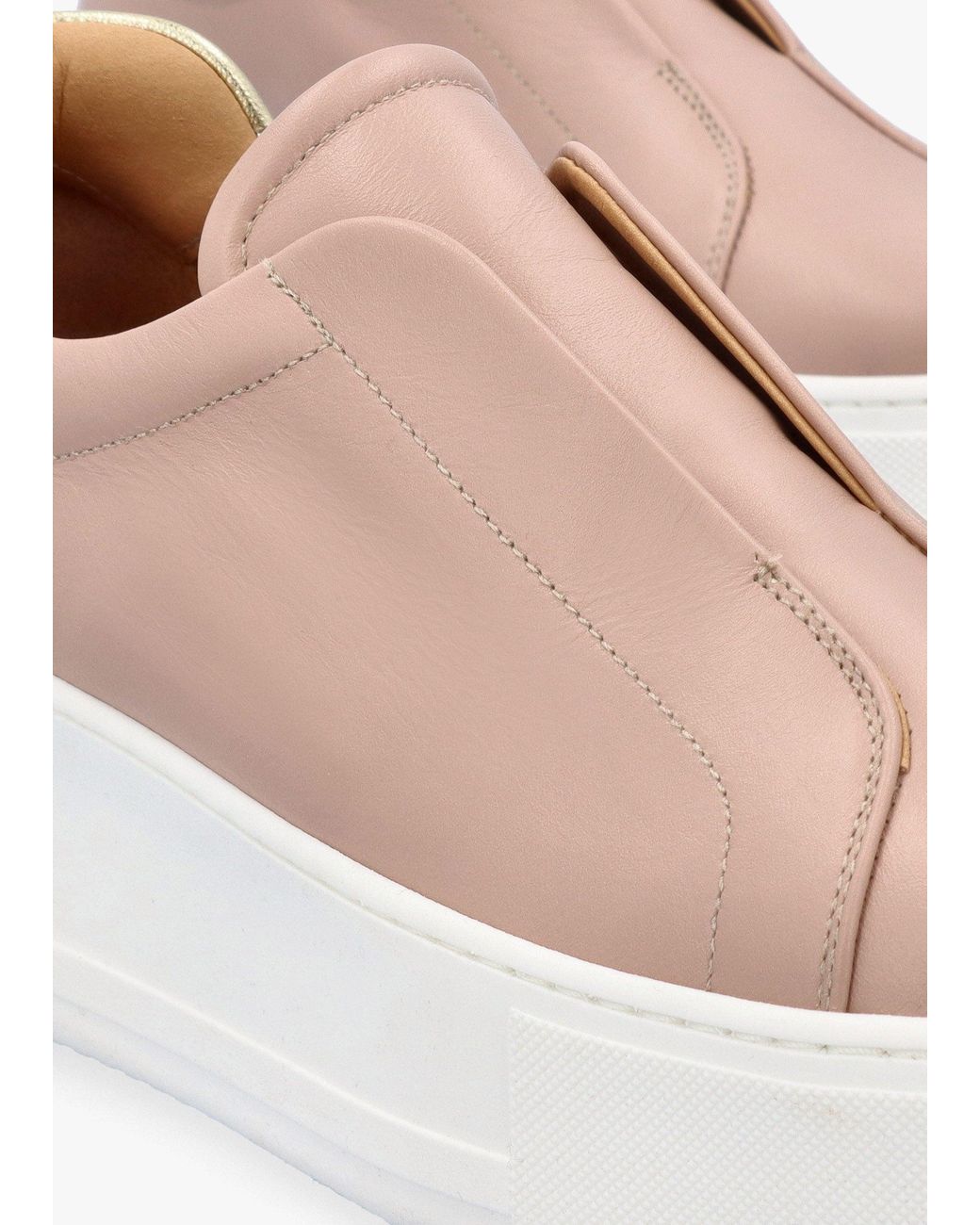 Daniel Multicolor Tred Nude Leather Laceless Flatform Trainers