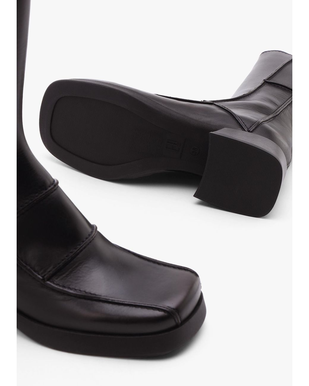 Miista Black Neaera Block Heel Calf Boots