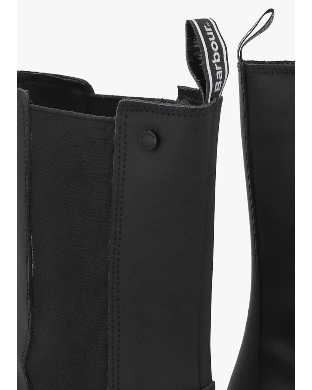 Barbour Black Sidneigh Rubberized Leather Chelsea Boots