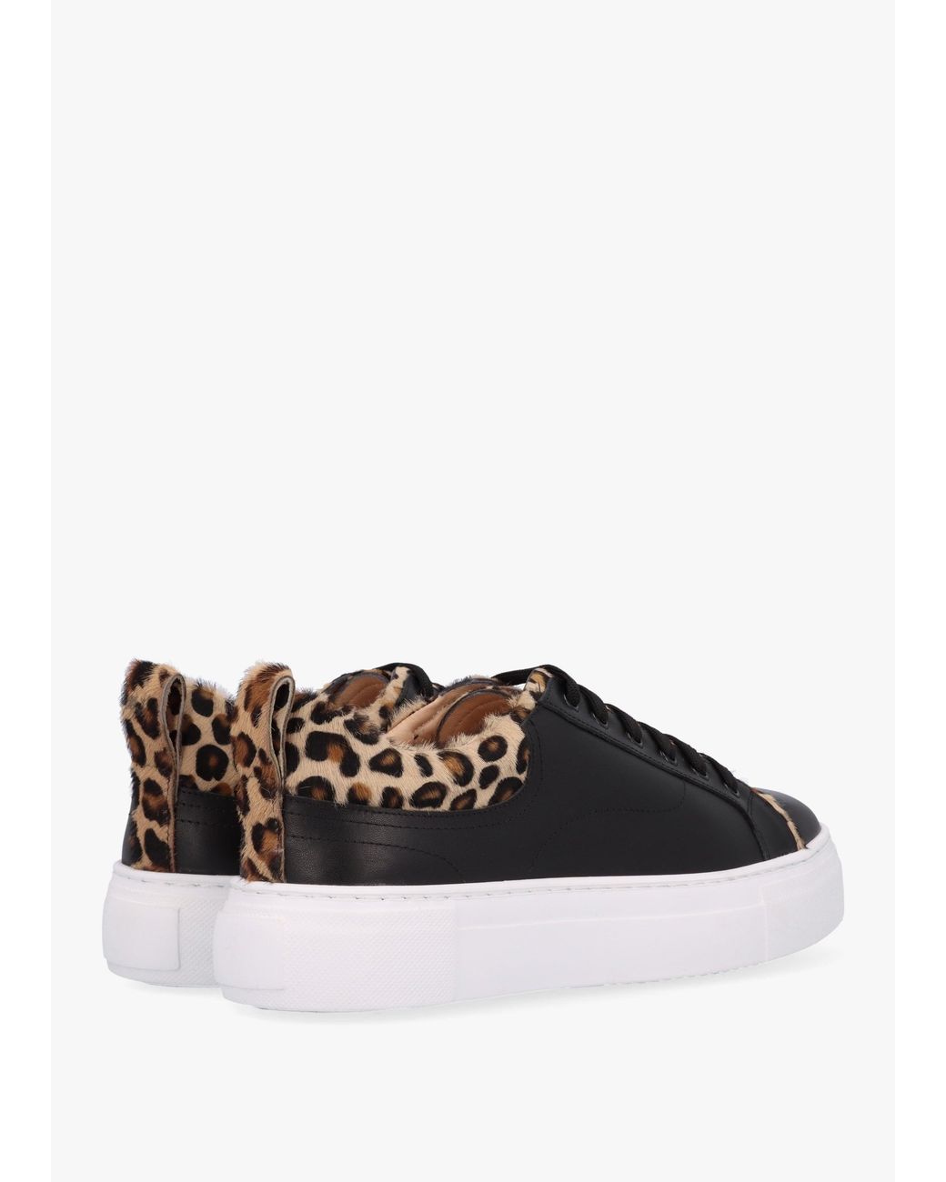 Daniel Black Panny Leather Leopard Trainers