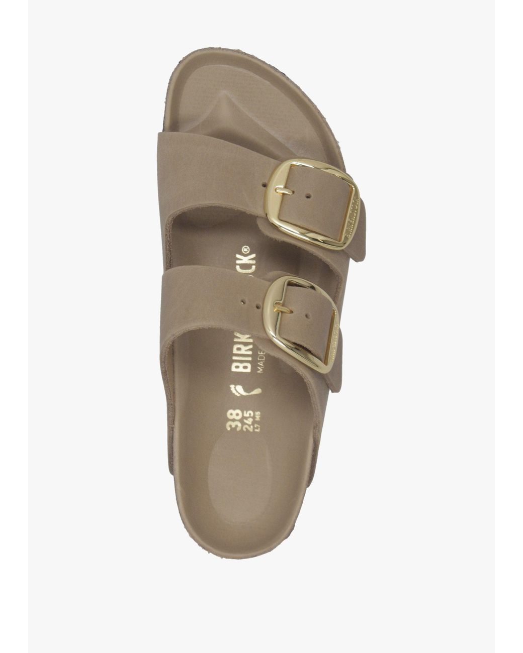 Birkenstock White Arizona Big Buckle Tabacco Oiled Leather Two Bar Mules