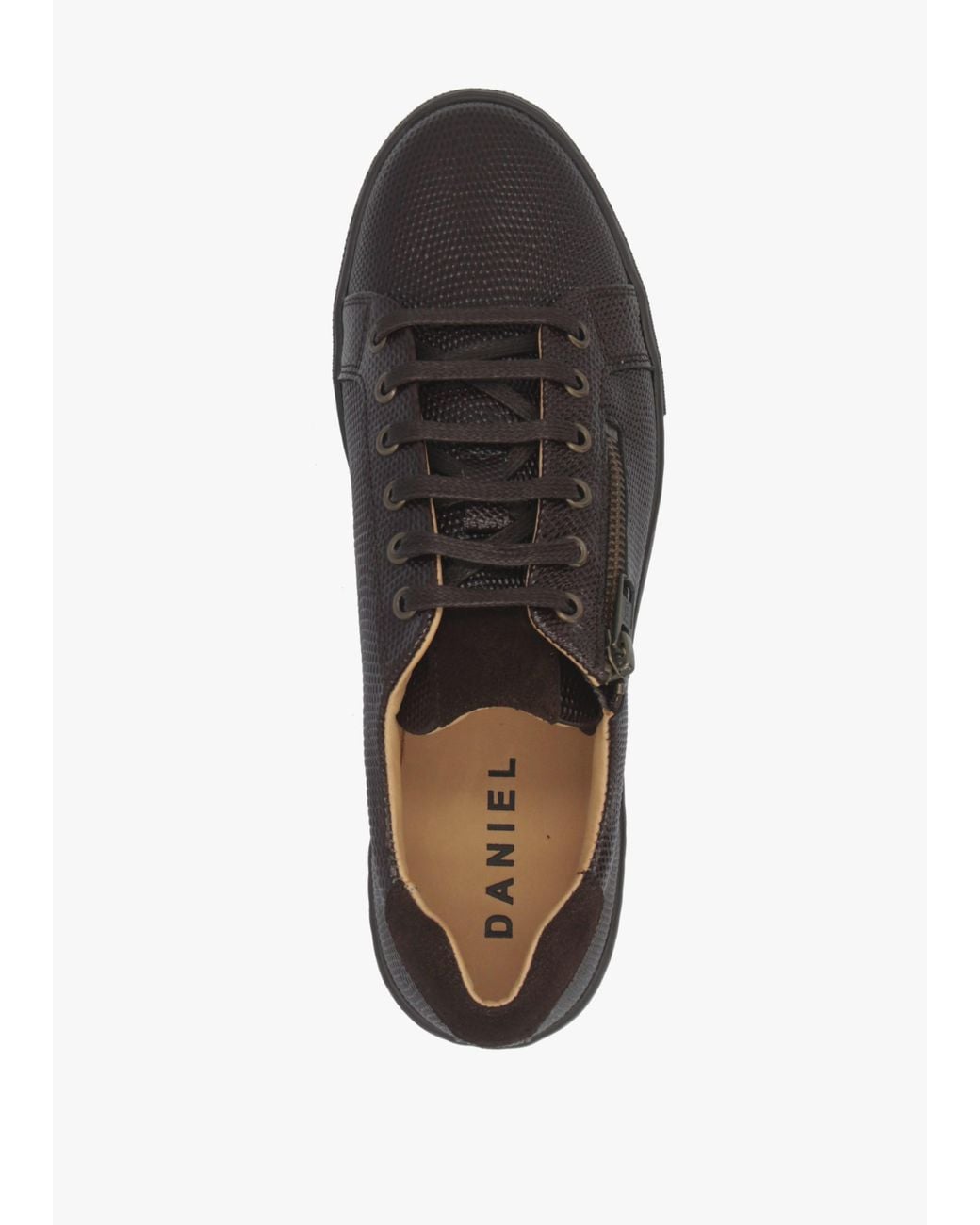 Daniel Brown Vippy Textured Leather Flatform Trainers