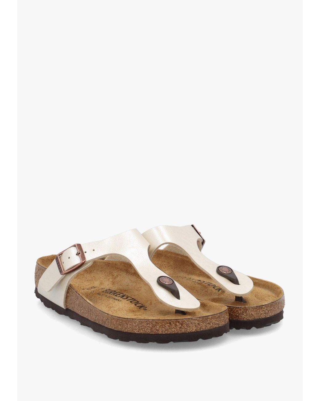 Birkenstock White Gizeh Birko-Flor Graceful Pearl Sandals