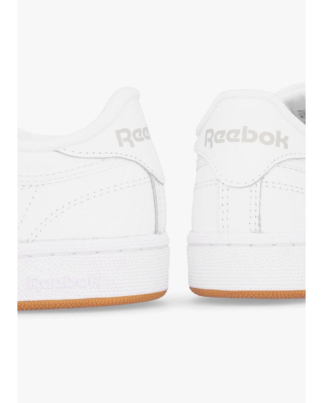 Reebok Women's Club C 85 White Light Grey Gum Leather Tennis Trainers