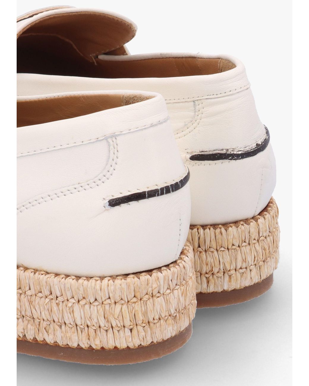 Pedro Miralles Natural Campion Raffia Trim Loafers