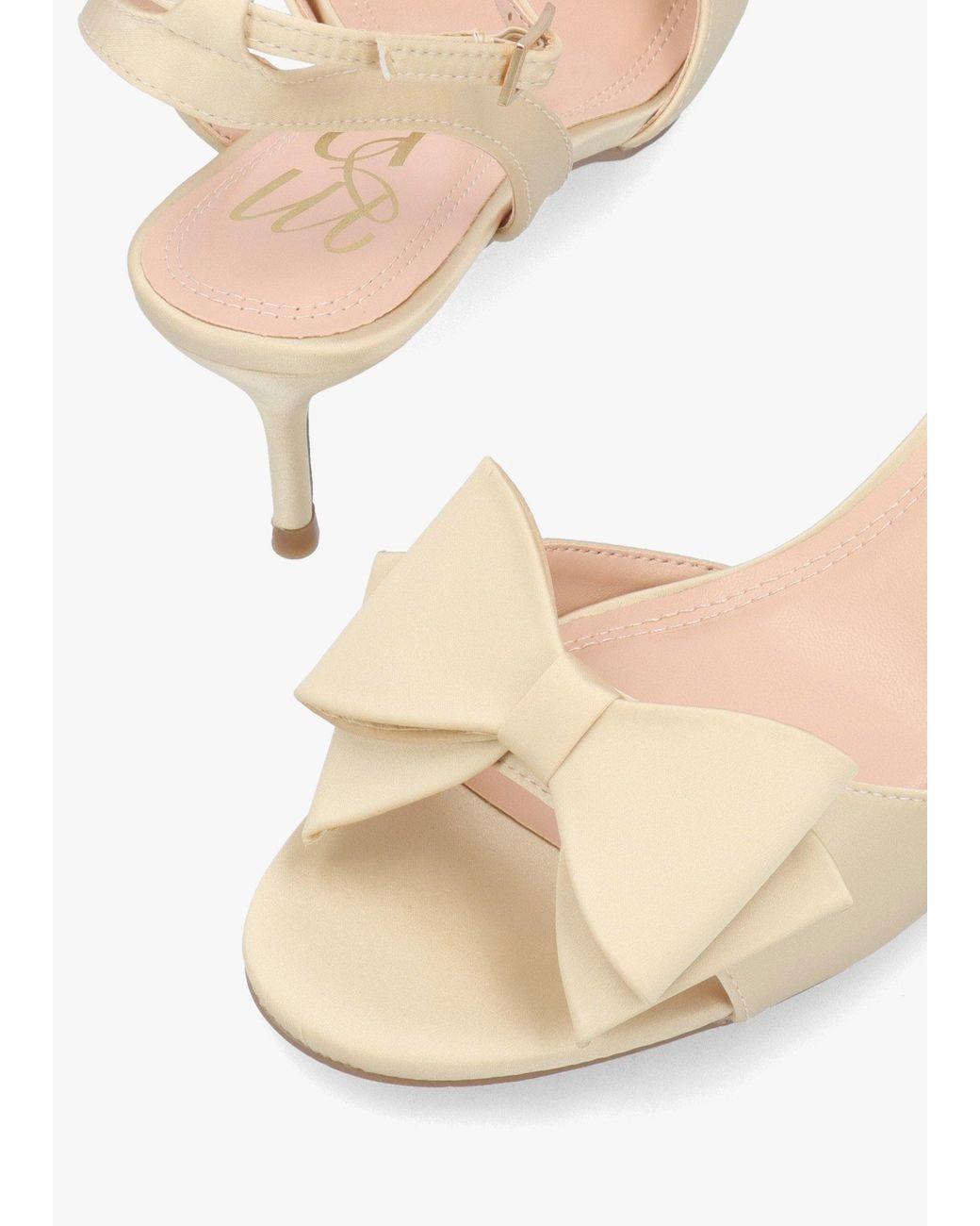 Moda In Pelle Natural Lotty Muted Satin Bow Low Heel Sandals