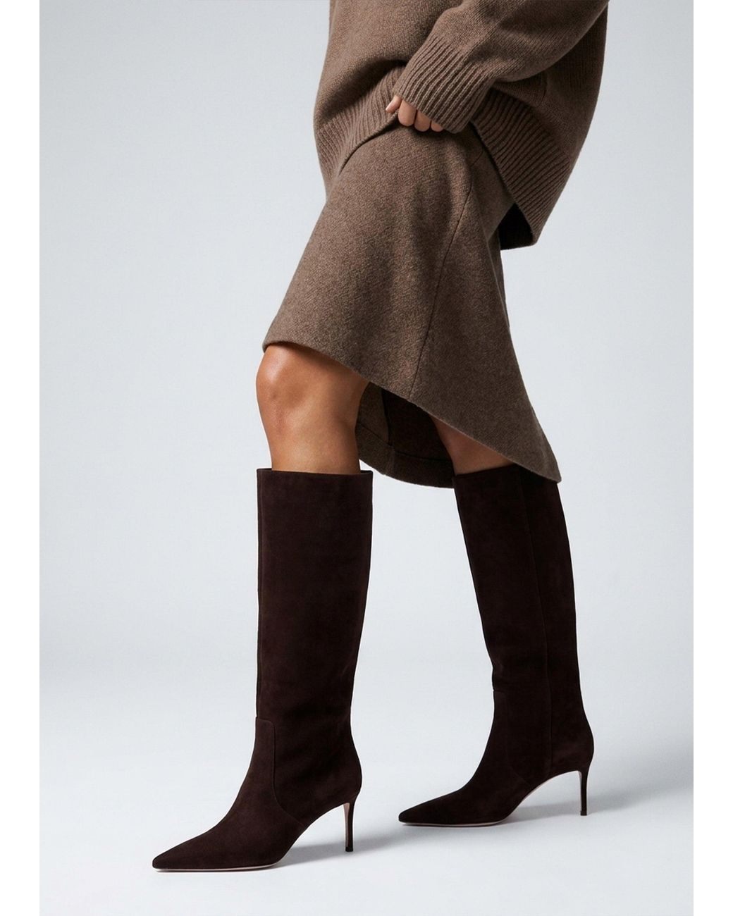 Daniel Brown Saffia Slim Heel Knee Boots