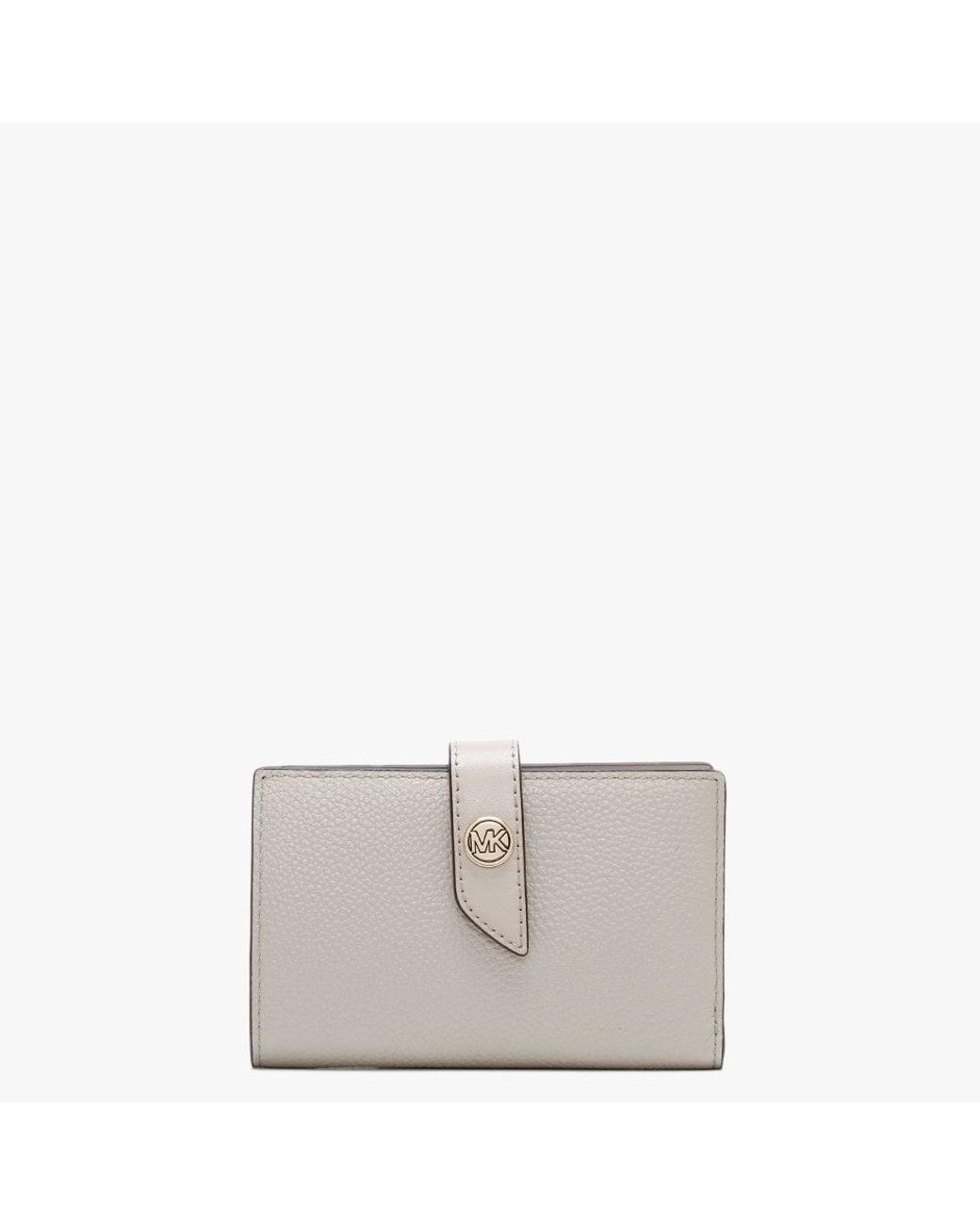 Michael Kors Small Pebbled Light Sand Leather Wallet in Natural