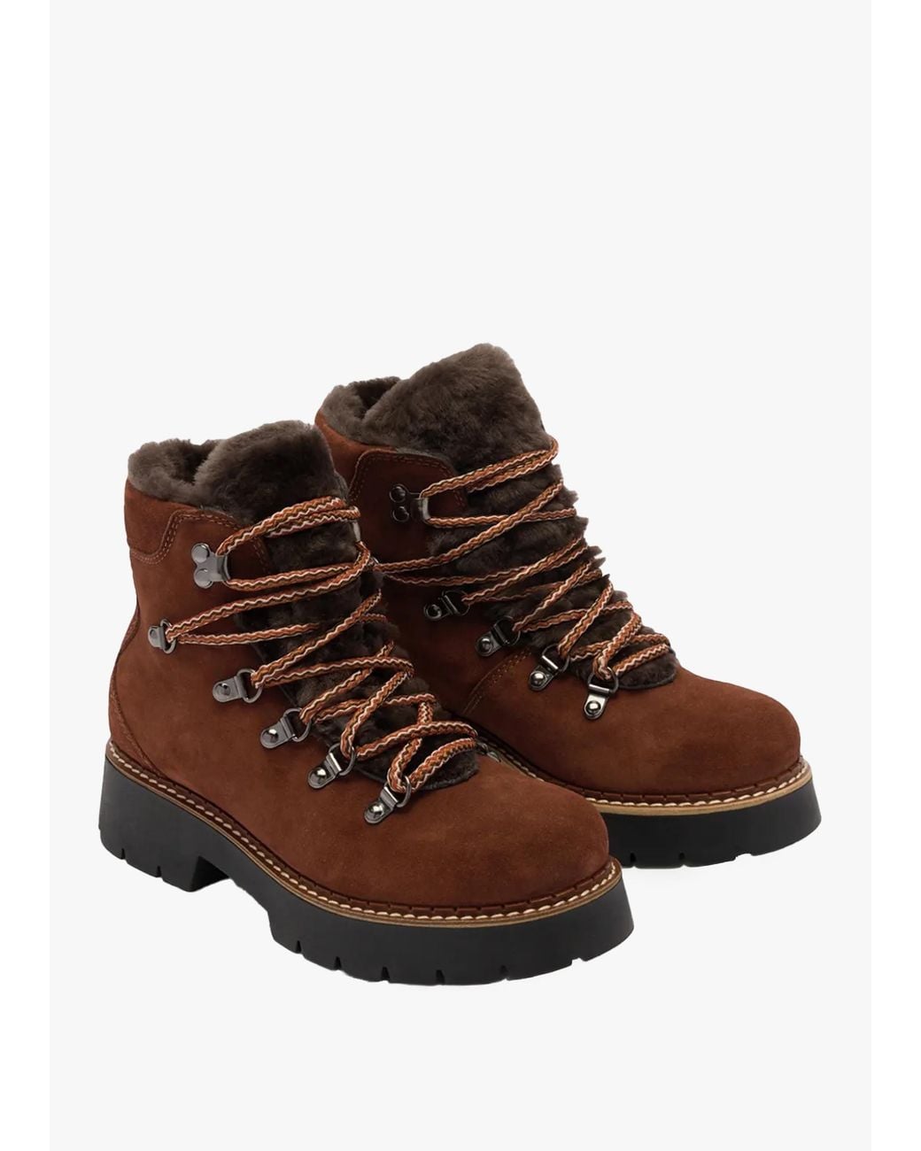 Russell & Bromley Brown Bowston Rust Suede Hiker Boots