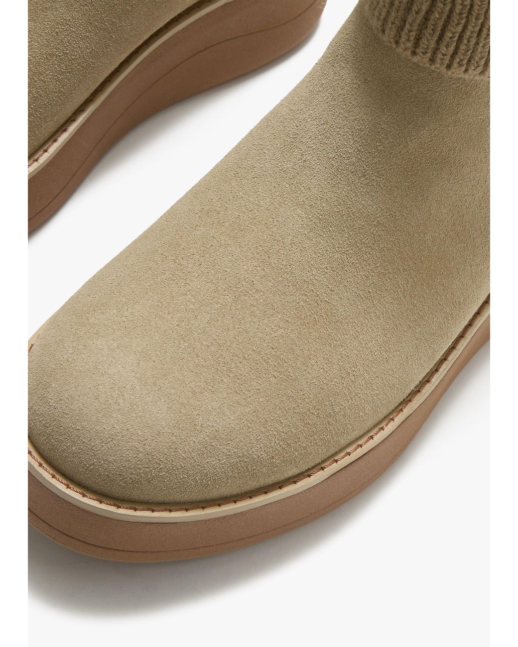 Fitflop Brown Gen-Ff Roam Suede Knitted Collar Chelsea Boots