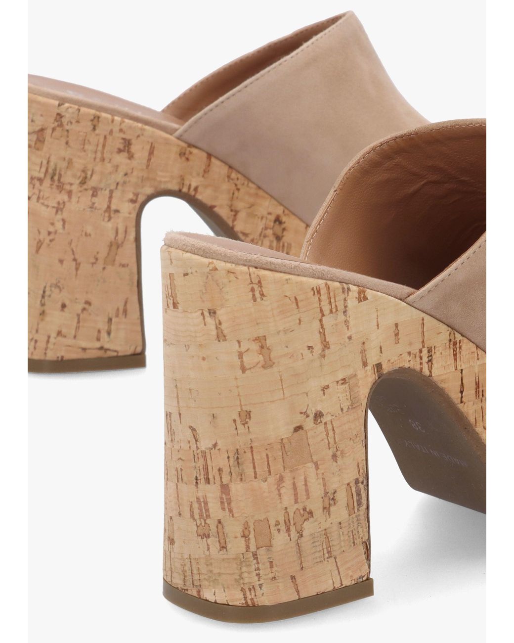 Daniel Natural Silken Cork Platform Heeled Mules