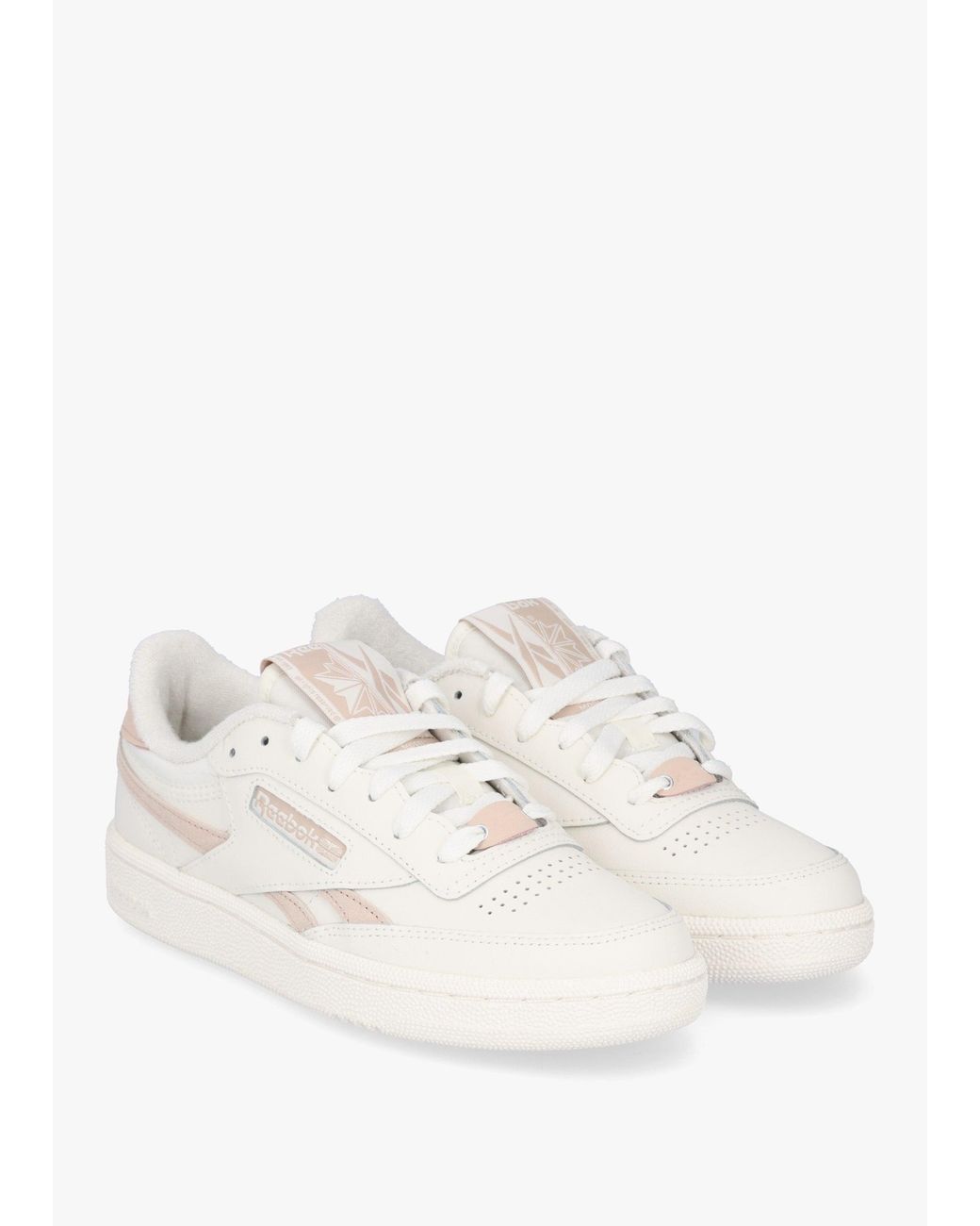Reebok White Club C Revenge Chalk Stucco Tennis Trainers
