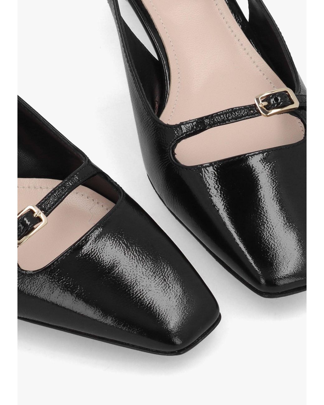 Daniel Black Nux Leather Low Heel Court Shoes