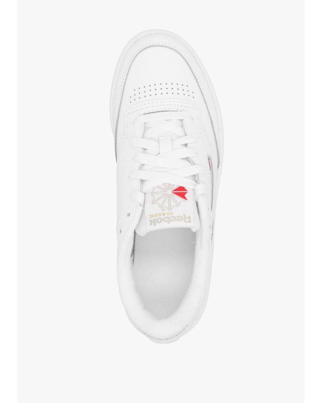 Reebok Women's Club C 85 White Light Grey Gum Leather Tennis Trainers