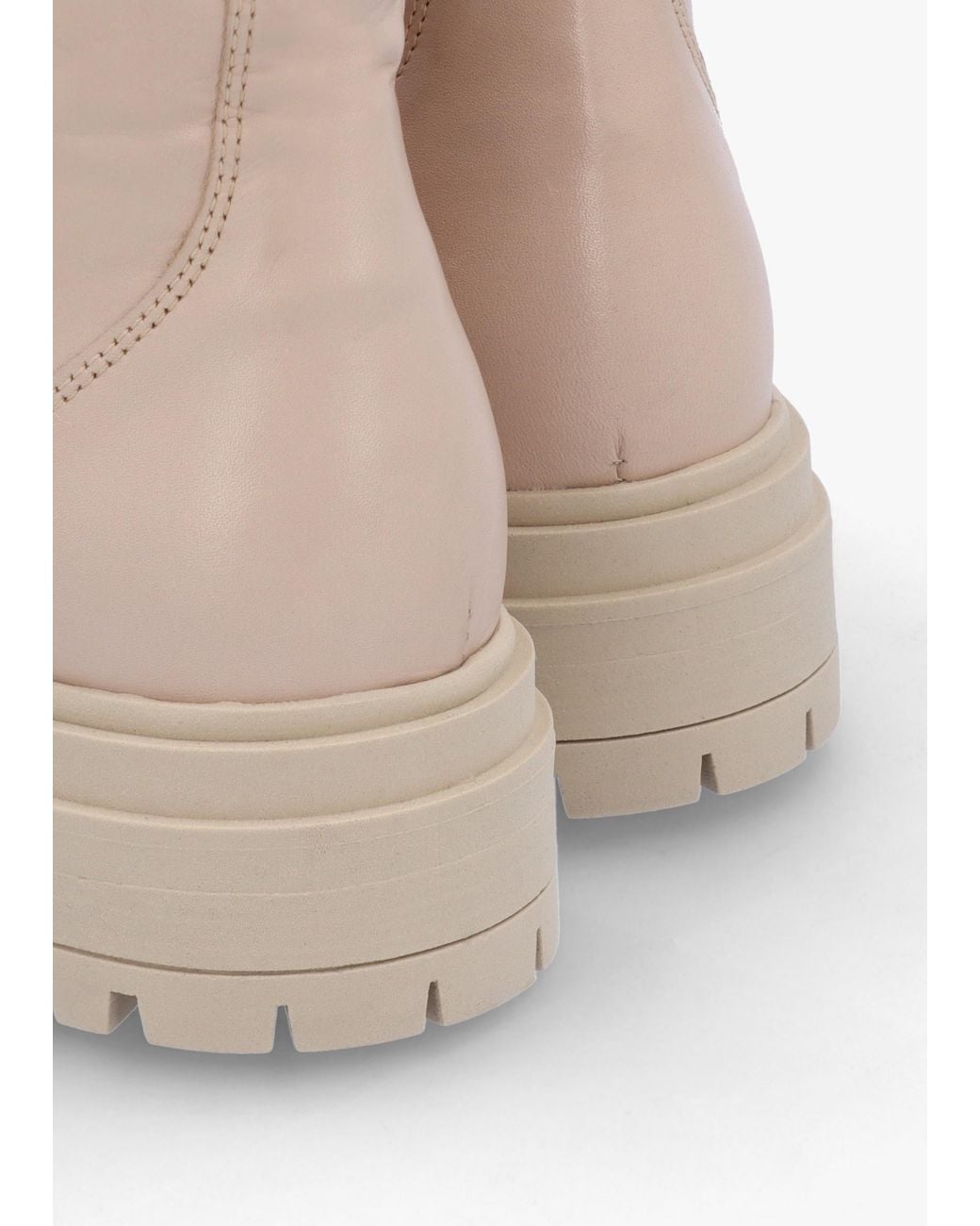 Daniel Natural Izippe Cream Leather Front Zip Ankle Boots