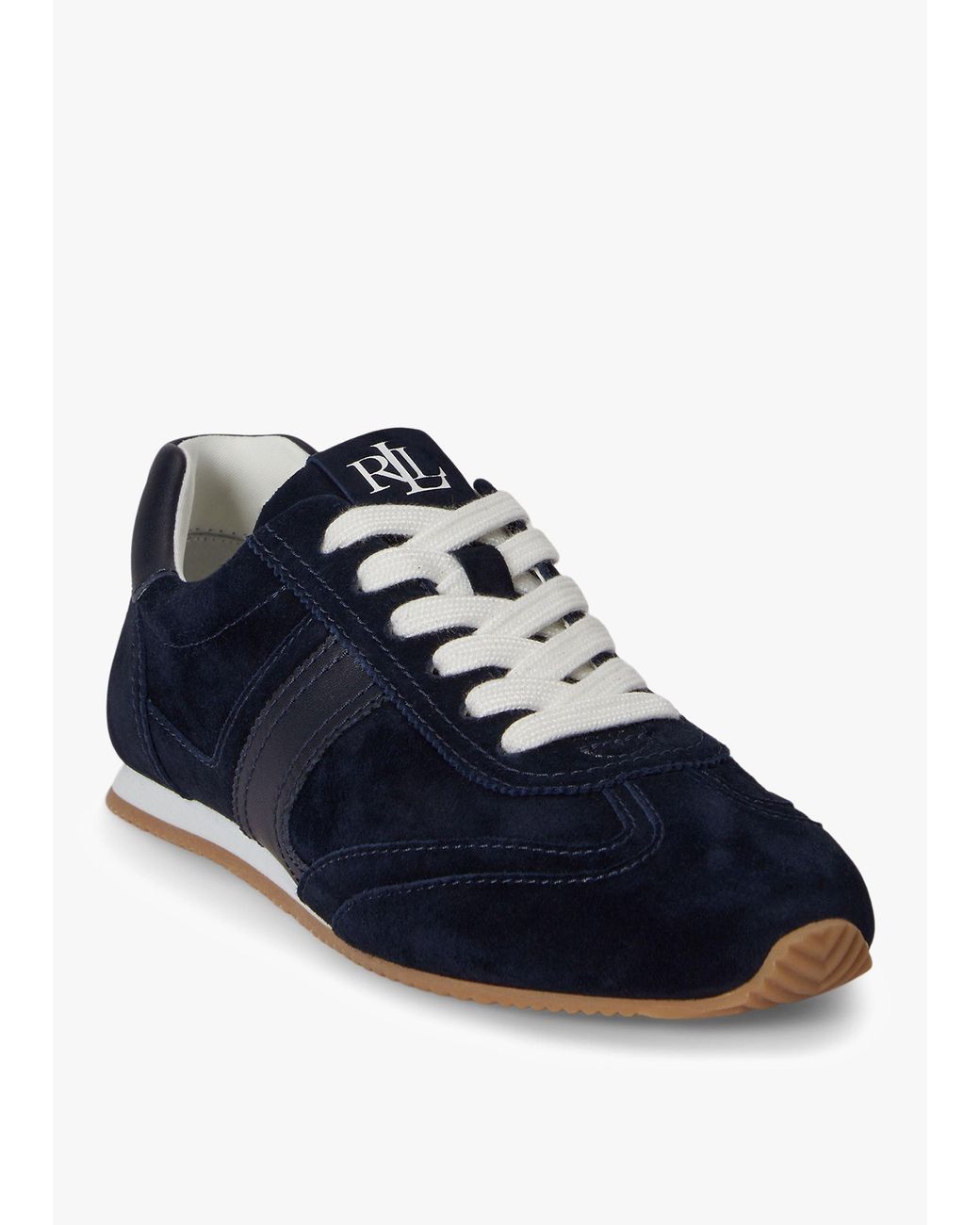 Ralph Lauren Blue Dani & Leather Low Profile Trainers
