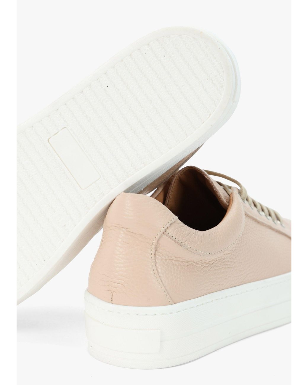 Daniel White Piccadilly Circus Blush Leather Flatform Trainers